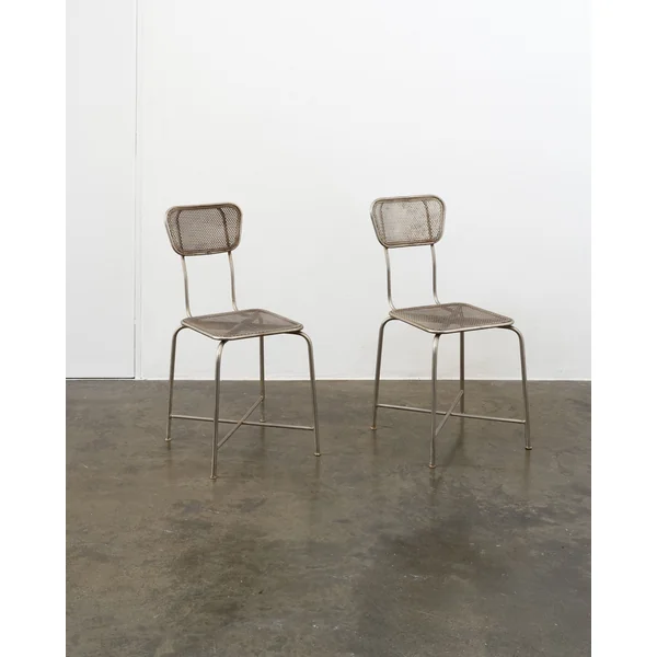 Vintage Perforated Metal Chairs