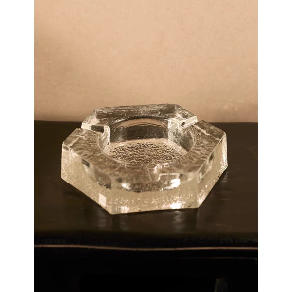Vintage Scandinavian Ashtray in Glass and Clear Glass