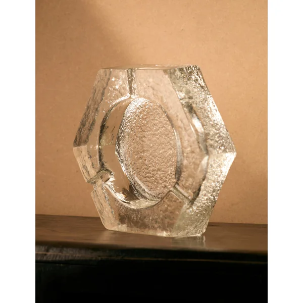 Vintage Scandinavian Ashtray in Glass and Clear Glass