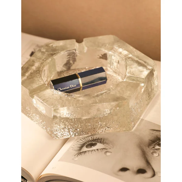 Vintage Scandinavian Ashtray in Glass and Clear Glass