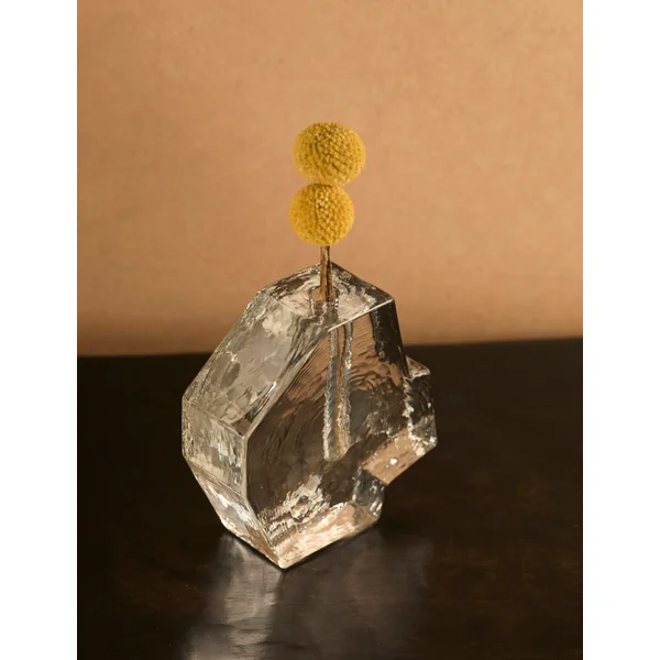Vintage Scandinavian Clear Vase in Glass and Clear Glass