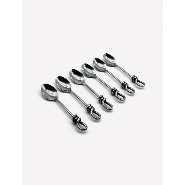 Vintage six moka spoons in stainless steel