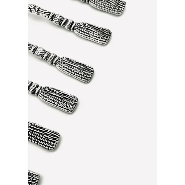 Vintage six silver-plated tassel moka spoons