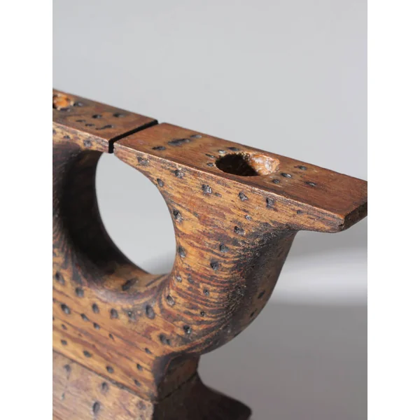Vintage Swedish Carved Wood Candlelabra