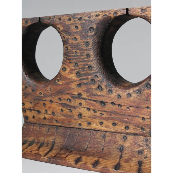 Vintage Swedish Carved Wood Candlelabra