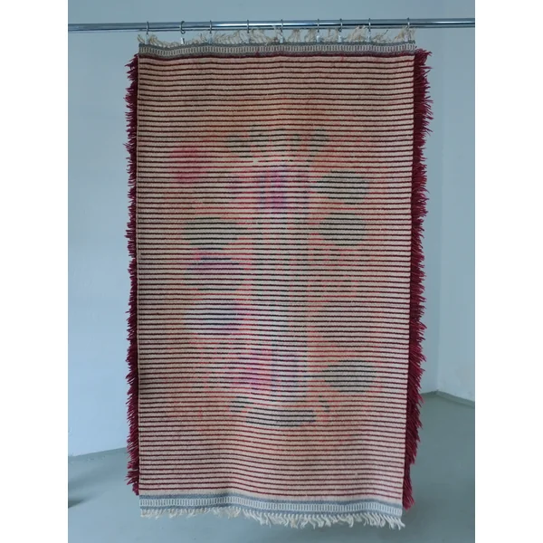 Vintage Swedish Red Wool Rya Rug | 1960s