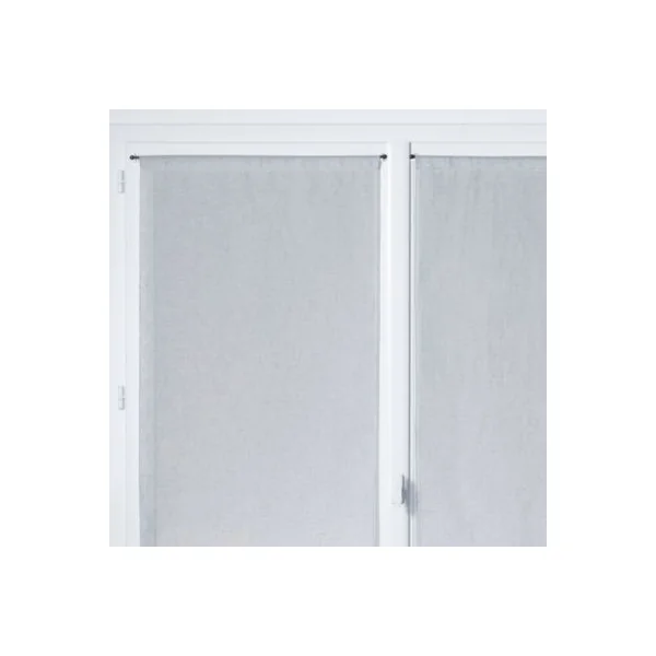 Vitrage tamisant uni poly-lin passe-tringle Gabin gris H.190 x l.70cm Rocle